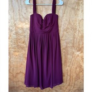 Lulus Purple Cris Cross Sleeveless Pleated Skirt Tank Dress Event Bridesmaid